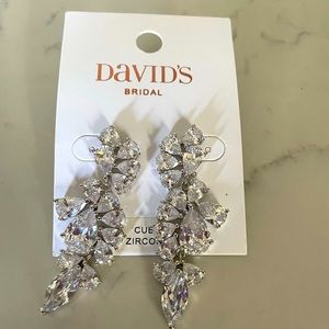 David’s Bridal Earrings - Silver, perfect for wedding! NWT